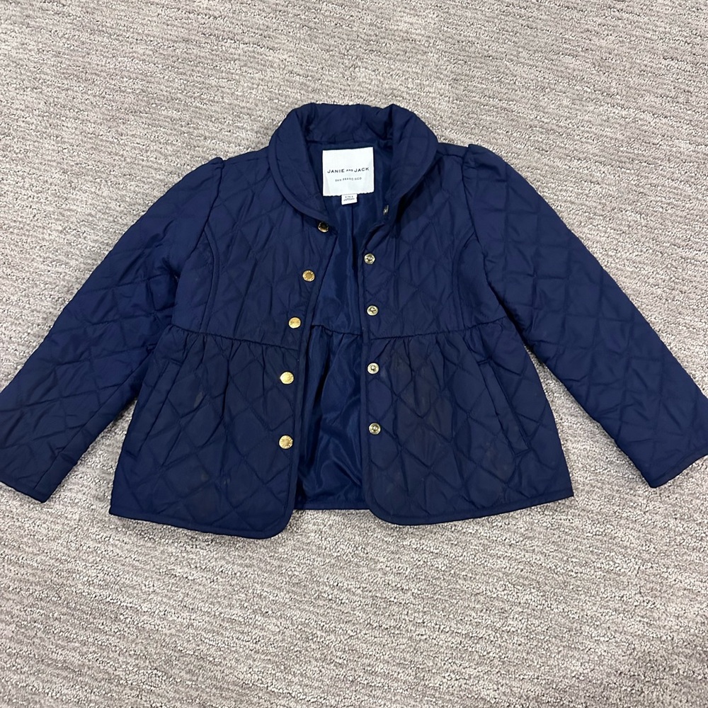 Janie and Jack Quilted Navy Puffer Jacket